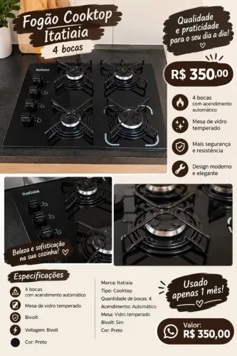 Cooktop 4 bocas .