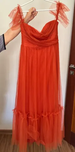 Vestido de festa terracota