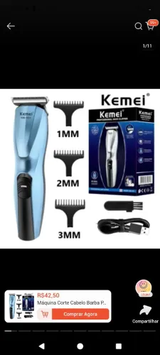 Máquina de cortar cabelo e barba KEMEI-1431