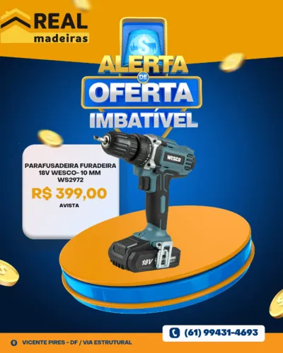 PROMOÇÃO! Parafusadeira e Furadeira Sem Impacto