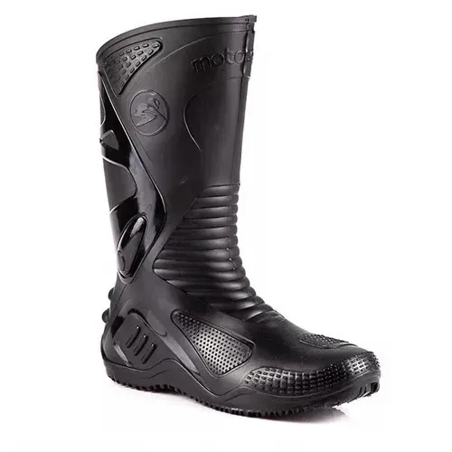 Bota de Motoqueiro Cano Alto Preta Confortável com Forro Tamanho:41