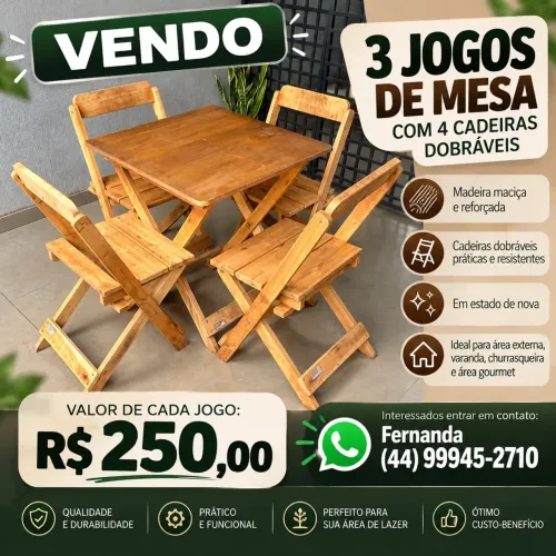 Jogo de Mesa e Cadeiras