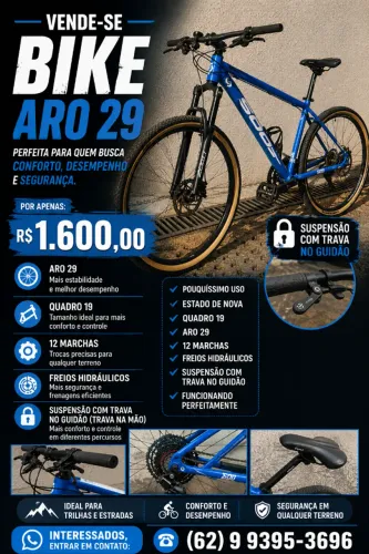 Bicicleta Quadro 19, Aro 29