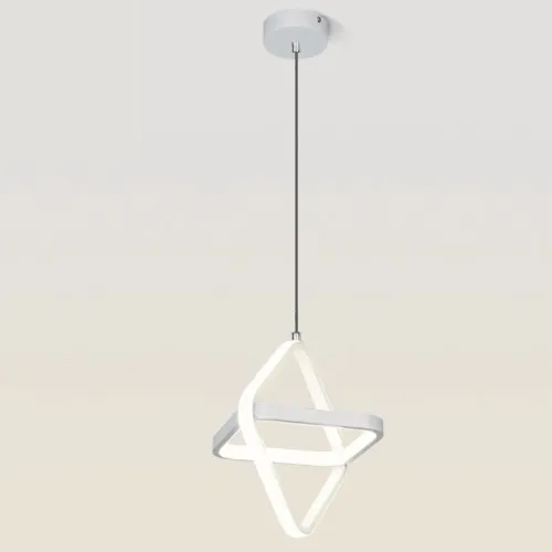 Pendente LED ?Losangos? Moderno Quadrado Branco 23cm Led 28W 6000k Bivolt
