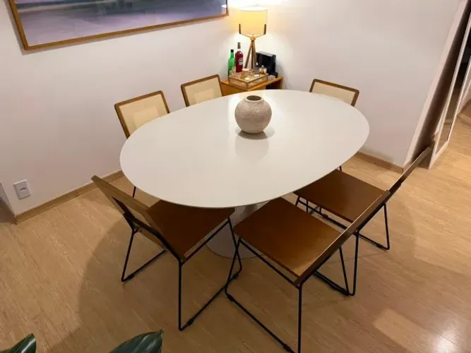 Mesa Jantar Oval 6 Lugares