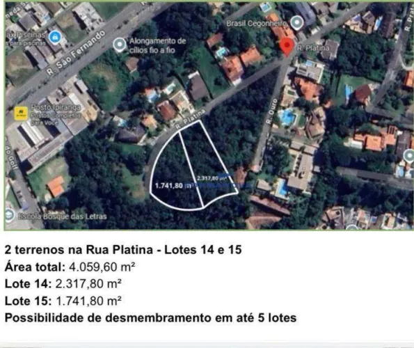 Terreno à venda, 4059 m² por R$ 1.120.000 - Nova Higienópolis - Granja Viana - SP