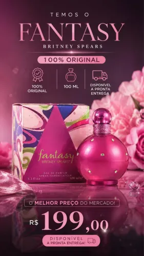 Perfume Fantasy Britney Spears Eau de Parfum 100ml Original Lacrado