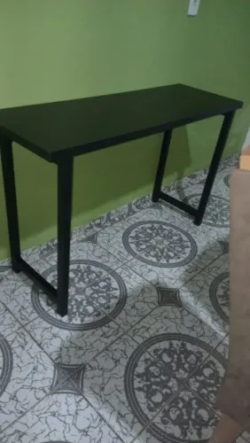 Mesa MDF Preta - Estrutura Metálica
