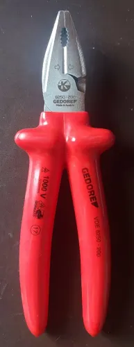 Alicate VDE Gedore, Vermelho, Austria, 200mm, Novo sem uso.