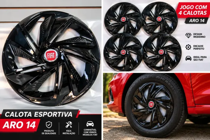 Jogo de 4 Calotas para Fiat Aro 14