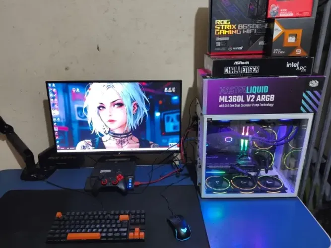 Pc gamer completo Ryzen 9 7900x3d+ ARC B570 troco por notebook