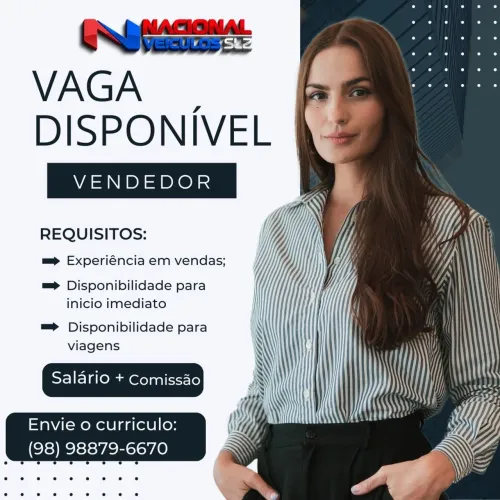 VAGA PARA VENDEDOR(A)