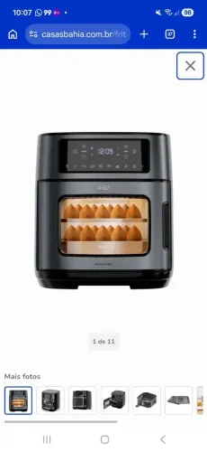 Fritadeira Elétrica sem óleo Air Fryer WAP OVEN 12 Litros