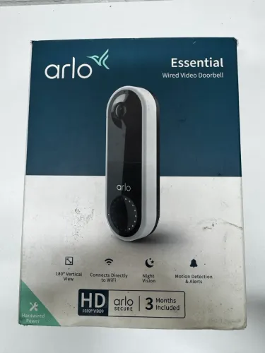 Campainha Inteligente Arlo Essential Wired Video Doorbell - HD 1080p e Visão 180°