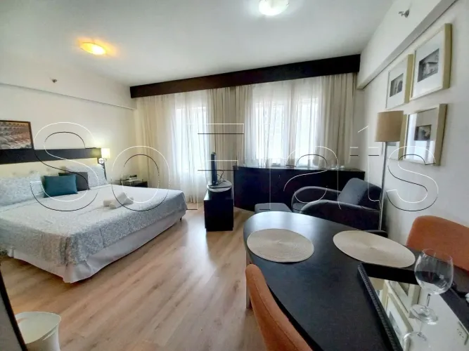 Flat nos Jardins mobiliado e disponível para locação 1 dormitório e 1 vaga
