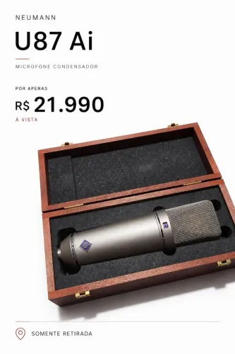 Microfone Condensador Neumann U87 Ai Studio com Case
