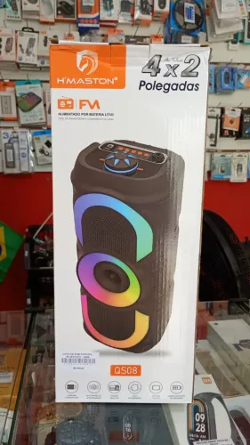 Caixa de Som Bluetooth Portátil 4x2 Polegadas com LED RGB -Novo - Ditudo Tech e Variedades