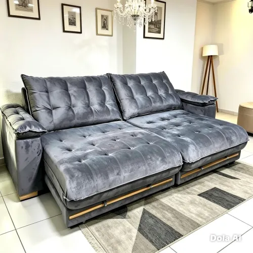 Sofá retrátil e reclinável De Luxo com Pillow top 30 cm, Com molas ensacadas, Lançamento.