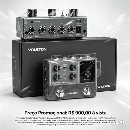 Pedal de looping Valeton VLP 2 canais de loop lá rádio com fonte
