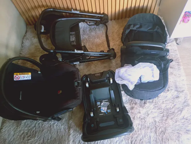 Trio maxi cose Anna, carrinho Moisés, bebê conforto com base, aceito cartão 