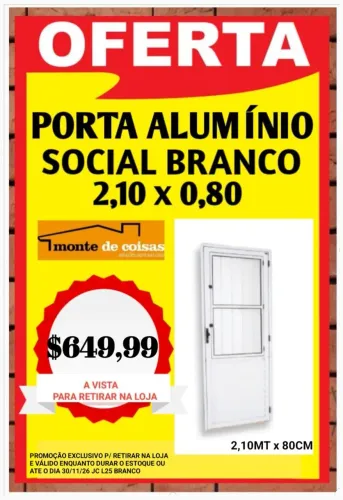PORTA DE ALUMÍNIO BRANCO !! PROMOÇÃO !!
