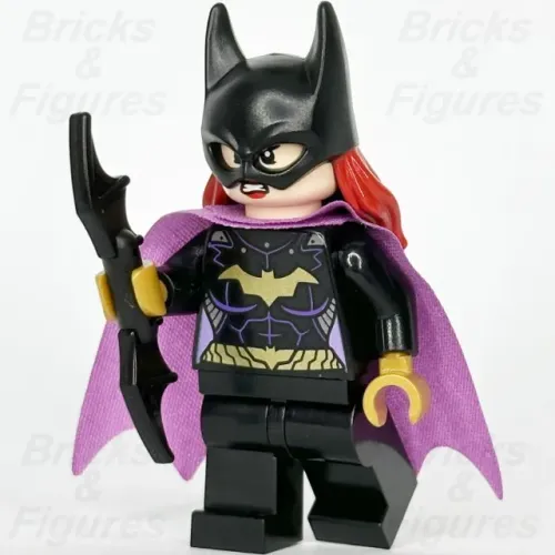 lego batman super heroes: Sh0092: Batgirl - Minifigure, Black Suit, Lavender Cape