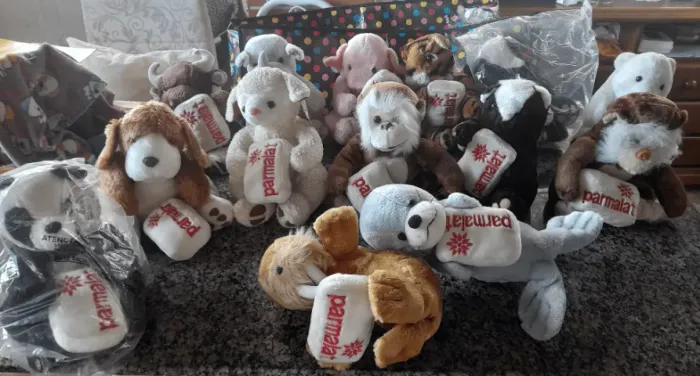 Coleção de pelúcias Parmalat anos 90