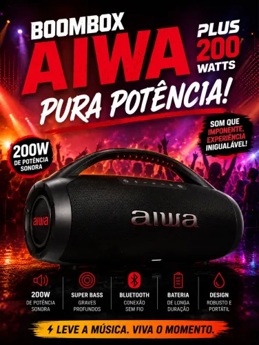 HOJE! Boombox AIWA Plus 200w, nova!