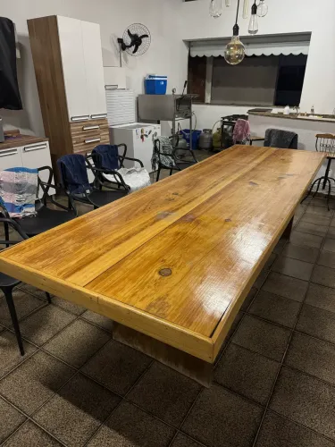 MESA MADEIRA MACIÇA 3,00 x 1,00