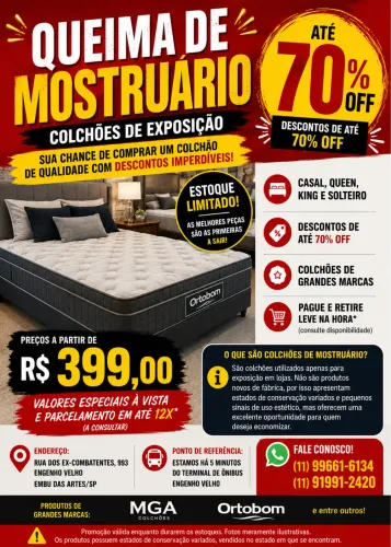 Colchões TOP de Linha - Queima de Mostruário