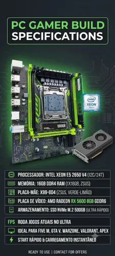 PC Gamer Completo Roda Tudo (FiveM, /Xeon, RX5600) - Só Pegar e Jogar
