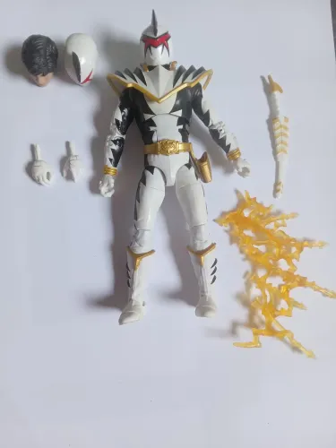 Power Ranger Lightning Collection Dino Thunder Branco Hasbro Dino Trovão