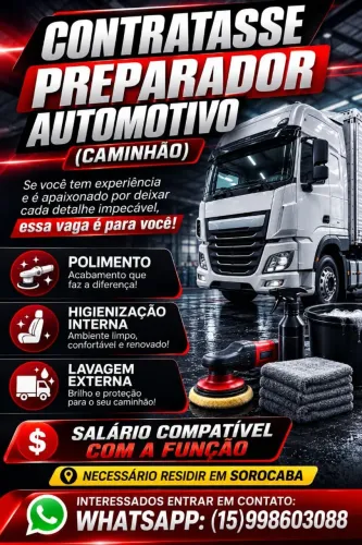 Contratasse polidor/preparador automotivo
