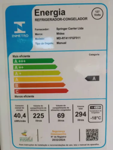 Geladeira MIDEA-MDRT411FGF011 - 225LTS
