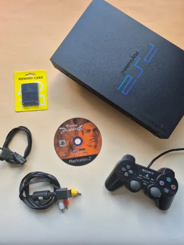 PlayStation 2 Fat Preto + Controle Original + Jogo Mídia Física Virtua Fighter 4