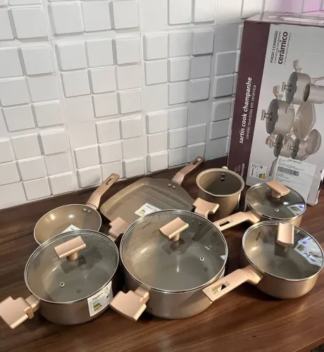 Kit de panelas Cerâmica antiaderente 7 peças Mimo style