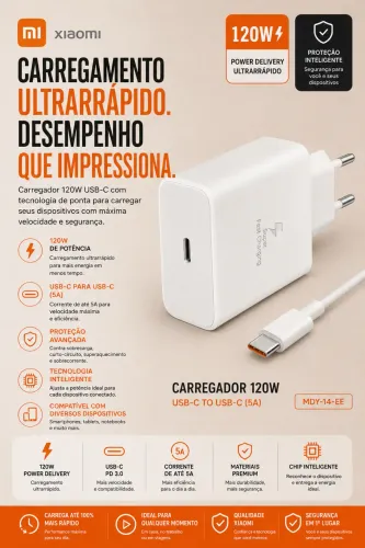 Carregador Xiaomi 120W ? Carregamento Ultrarrápido para Quem Não Pode Perder Tempo