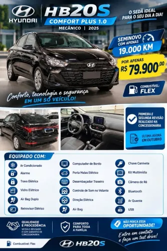 Hyundai HB20S Comfort Plus 1.0 Flex 12V Mec. 2025