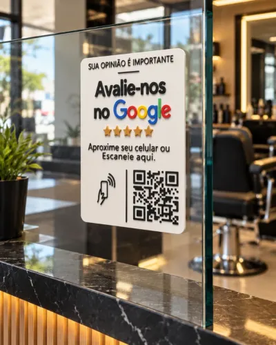 Placa Avaliação Google NFC + QR Code para Empresas