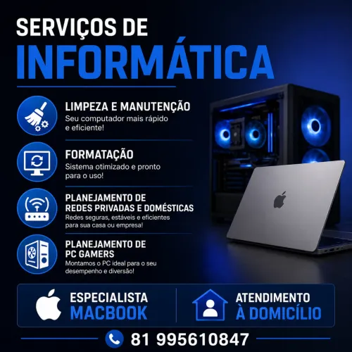Assistência Técnica em Informática | Windows 11, Office, Certificado Digital e MacBook.
