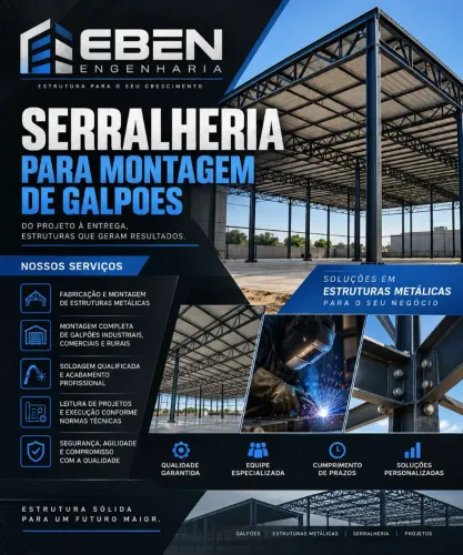 Montagem de galpoes e estruturas metálicas 
