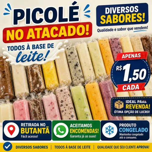 SORVETE PICOLÉ ATACADO R$ 1,50