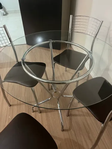 Mesa vidro 4 cadeiras