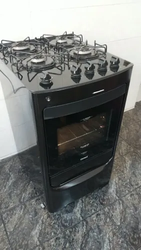 Fogão Consul 4 Bocas Preto com Vidro Temperado - Forno Limpo - Super Conservado