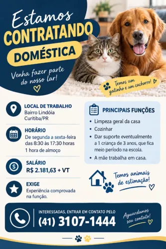 Domestica para Curitiba Vila Lindóia
