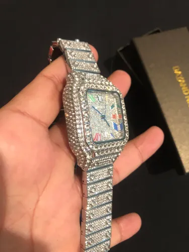 Relógio Luxury Dayand Night Iced Out - Estilo Santos Rainbow (Novo)