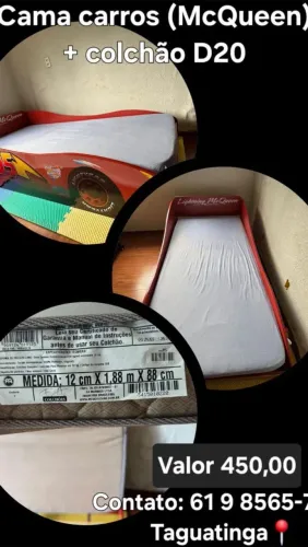 cama carros mcueen + colchão D 20