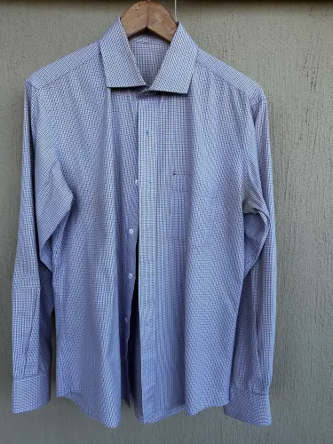Camisa social manga longa xadrez miúdo, G