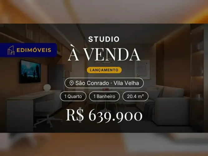 Aproveite a vida à beira-mar: Studio moderno em São Conrado, Vila Velha!