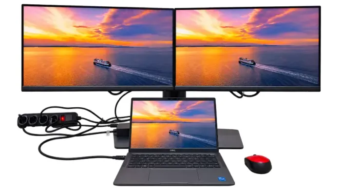Kit Setup Dell Profissional: 2x Monitores Dell P2422H Full HD IPS + Suporte Duplo Articula